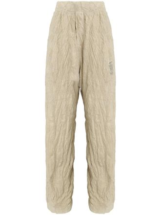 Osklen crinkled trousers - women - Cotton - M - Neutrals