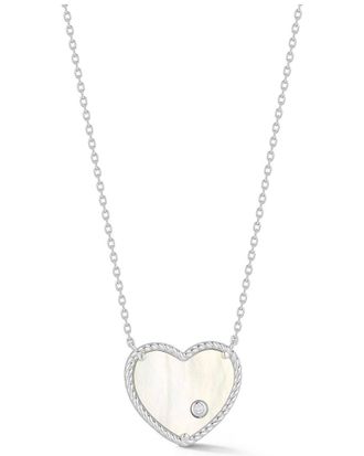 Glaze Jewelry Silver Mother Of Pearl Cz Necklace