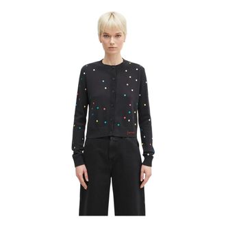 Fiorucci Confetti Dot Print Logo Cardigan - Knitwear - Mujer - Negro - S