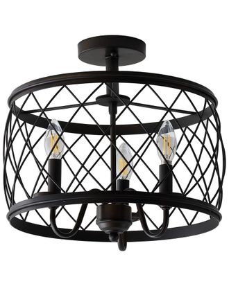 Jonathan Y Designs Jonathan Y Designs Eleanor 15In 3-Light Led Semi Flush Mount Ceiling Light