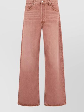 A Gold E high-rise wide-leg denim jeans