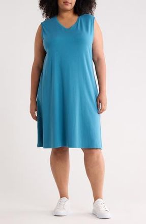 Eileen Fisher Sleeveless Jersey Shift Dress in Deep Dive at Nordstrom Rack, Size 3X