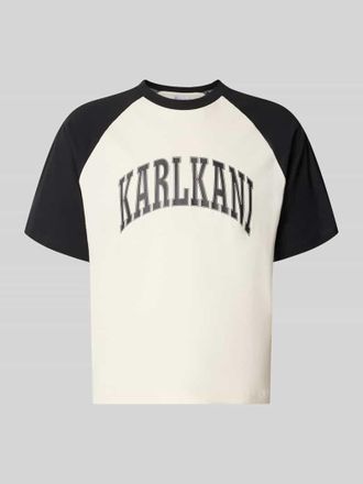 Karl Kani Boxy Fit T-Shirt mit Label-Print in Weiss, Gr&ouml;&szlig;e XXL