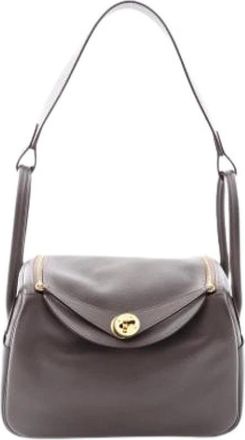Herm&egrave;s Pre-owned Vintage Schoudertas - Dames - Vintage Schoudertas - Grijs - ONE Size - Leer - Vintage