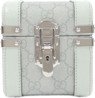 Gucci Pale Green Gg Supreme Leather Vanity Bag (Pre-Owned)