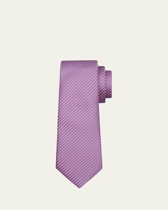 Giorgio Armani Mens Bicolor Stripe Silk Tie