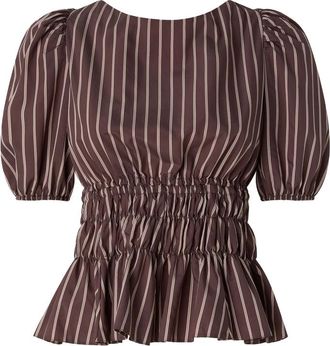 Pinko Striped-pattern Ruched Blouse