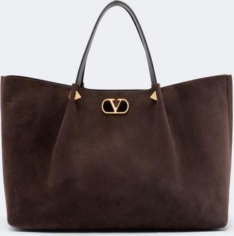 Valentino Garavani Bolso Large de ante con VLogo