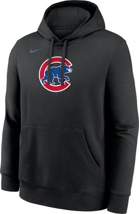 Nike Chicago Cubs Club Nike Mens MLB Pullover Hoodie in Black | NKDK00AEJ-TXY