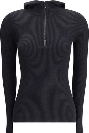 Brunello Cucinelli Black Cashmere Womens Sweatshirt