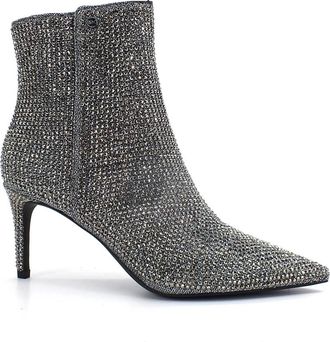 Michael Kors Alina Flex Enkellaars - Dames - Laarzen met Hak - Grijs - 36 EU - Leer - Schoenen