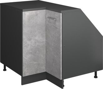 Vicco Armario Para Techo Inclinado Armario De Esquina Rion, Hormig&oacute;n, 75.6 X 81.6 Cm Con 1 Puerta, Carcasa Del Armario 60 Cm De Profundidad, Vicco