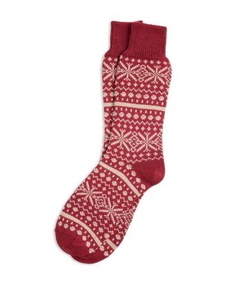 Celtic & Co. Fair Isle Sock in Merlot /Oatmeal at Nordstrom, Size Medium
