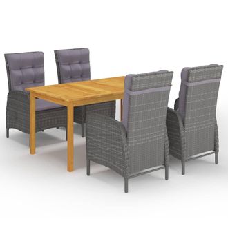 vidaXL Juego De Comedor De Jard&iacute;n De 5 Piezas Gris Vidaxl