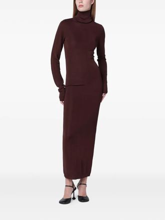 Entire studios roll-neck midi dress - Brown