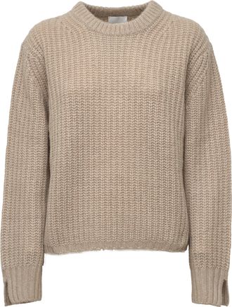 Allude Ribbed Cashmere Silk Boxy Crewneck Sweater