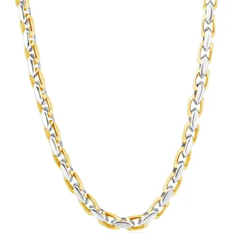 Pompeii3 Mens Round 14k Gold (76gram) or Platinum (142gram) 6mm Link Chain Necklace 24