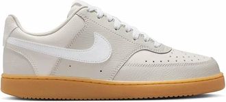 Nike Womens Court Vision Low-Top Sneaker In Light Bone/phantom/gum Yellow/white