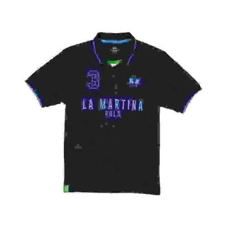 La Martina Tops, Heren, Zwart, M, Katoen, Logo Embroidery Polo