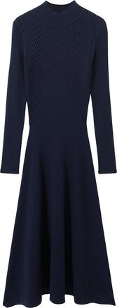 Reiss Hannah-Plain Fluted Knitted Midi Dress
