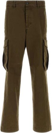 Dsquared2 Olijfgroene Cargo Broek - Heren - Straight fit broeken - Groen - M - Katoen - Broeken