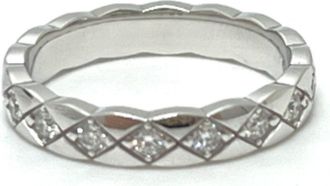 Chanel White Gold White Gold (18K) Band Ring (Pre-Owned)