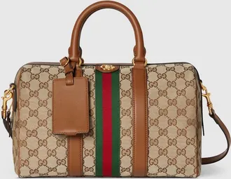 Gucci Ophidia Medium Boston Bag, Beige, GG Canvas