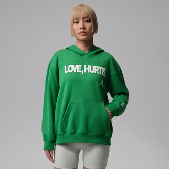 Nike Jordan Nike Womens Jalen Hurts Fleece Hoodie in Green | IQ6006-366