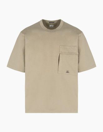 C.P. Company Mens 30/2 MERCERIZED POCKET T SHIRT - Brown - Size: 38