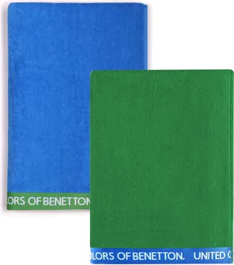 Benetton Set 2 Toalla De Playa 90x160cm 380gsm Velour 100%algodon Casa