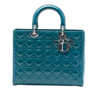 Dior Pre-owned Dior Large Patent Cannage Lady Dior 13-BO-1102