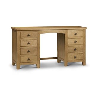 Julian Bowen Marlborough Dressing Table With Twin Pedestals 1.4m - Oak - Julian Bowen | TJ Hughes