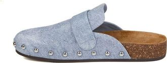 Tory Burch Womens Slides Blue Cloud Silver