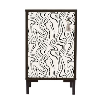 Really Nice Things Mesita de noche de MDF estampado abstracto