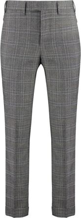 PT01 Geruite geklede broek van wolmix - Heren - Nette broeken - Grijs - 2XL - Wol - Broeken