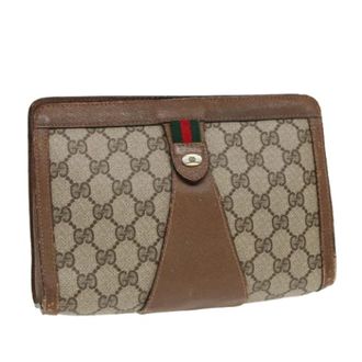 Gucci Pre-owned Clutches, female, Beige, Size: ONE SIZE Pre-owned Vintage GG Canvas Clutch Bag