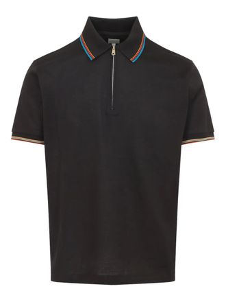 Paul Smith zip-fastening polo shirt - men - Cotton - M - Black