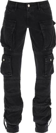 The Attico Denim Cargo Broek - Dames - Slim Fit Jeans - Zwart - W27 - Denim - Jeans