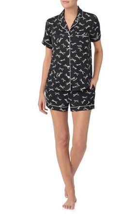 Kate Spade New York print short pajamas in Black/Ivory at Nordstrom, Size X-Large
