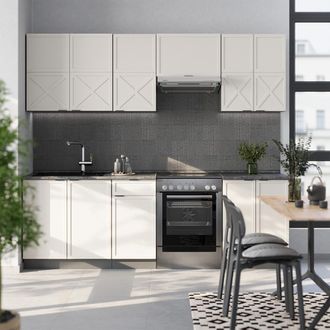 Vicco Mueble De Cocina Fame-line, Gris/beige/antracita, 240 Cm, Et Antracita, Vicco