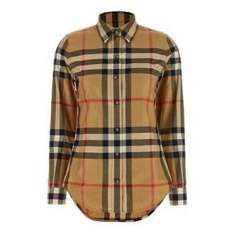 Burberry Lapwing Cotton Twill Shirt - female - Burberry - Shirts - Beige - 2XS - Blouses & Shirts