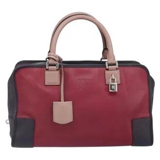 Loewe Amazona Leather Red Leather Handbag (Pre-Owned)