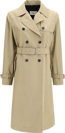 Fendi Womens Cotton Trench Coat Beige