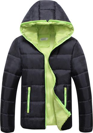 Generic Winter Jackets For Men Uk: Lightweight Jacket Mens Winter Coat Zip Up Cotton Padded Jacket Loose Packable Down Quilted Jacket Outwear With Hood Puffy 