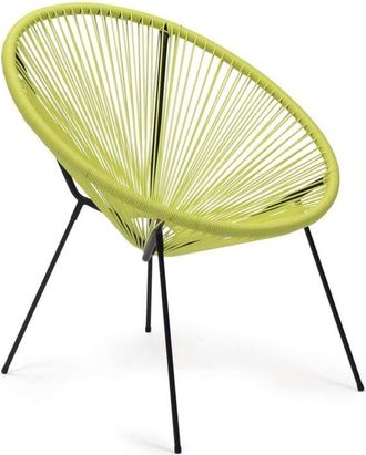 Mobili Rebecca Mobili Rebecca - Sillón de Jardín Rebecca Mobili Nakhla 80x70x76 Acero pe Amarillo Negro Vintage