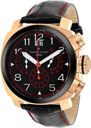 Christian Van Sant Mens Black dial Watch