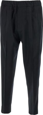 low brand elastic-waist trousers - Black