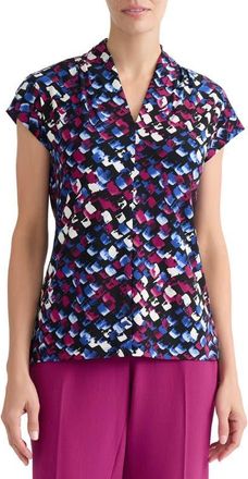 Kasper Block Print Knit Top in Black Multi at Nordstrom, Size X-Small