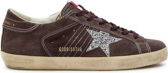 Golden Goose Super-star Glittered Suede Sneakers - Brown - 41 (IT41 / UK8)