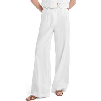 Favorite Daughter The Miranda Wide Leg Linen Blend Pants in White at Nordstrom, Size 00